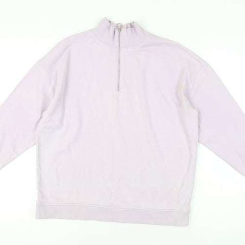 Marks and Spencer Women's Purple Mock Neck Sweatshirt Size 12