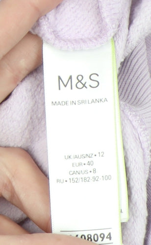 Marks and Spencer Women's Purple Mock Neck Sweatshirt Size 12