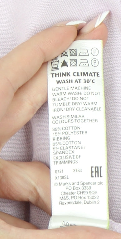 Marks and Spencer Women's Purple Mock Neck Sweatshirt Size 12