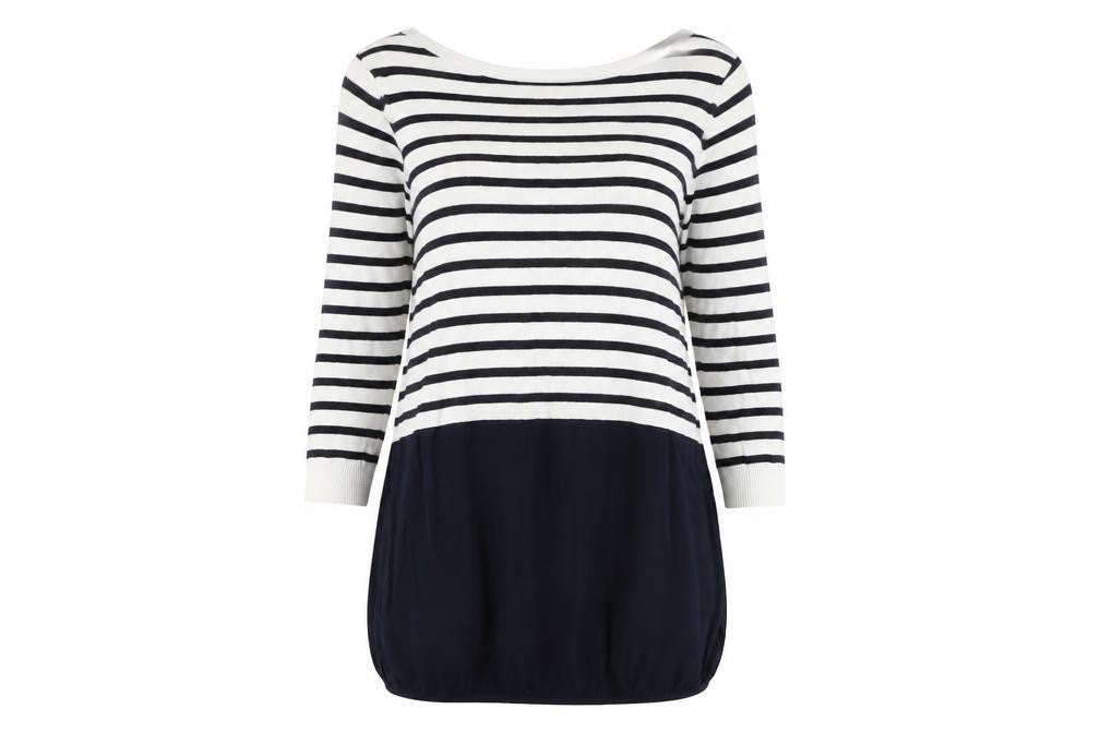 Front view of Mint Velvet women’s multicoloured striped cardigan