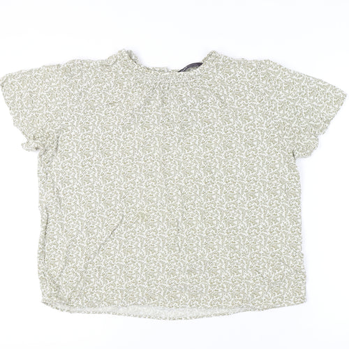 Marks and Spencer Women's Green Floral Top Size 14