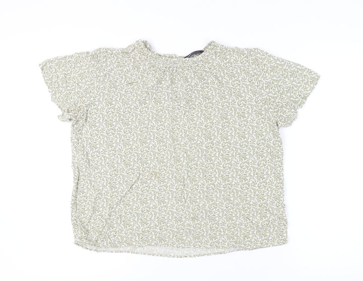 Marks and Spencer Women's Green Floral Top Size 14