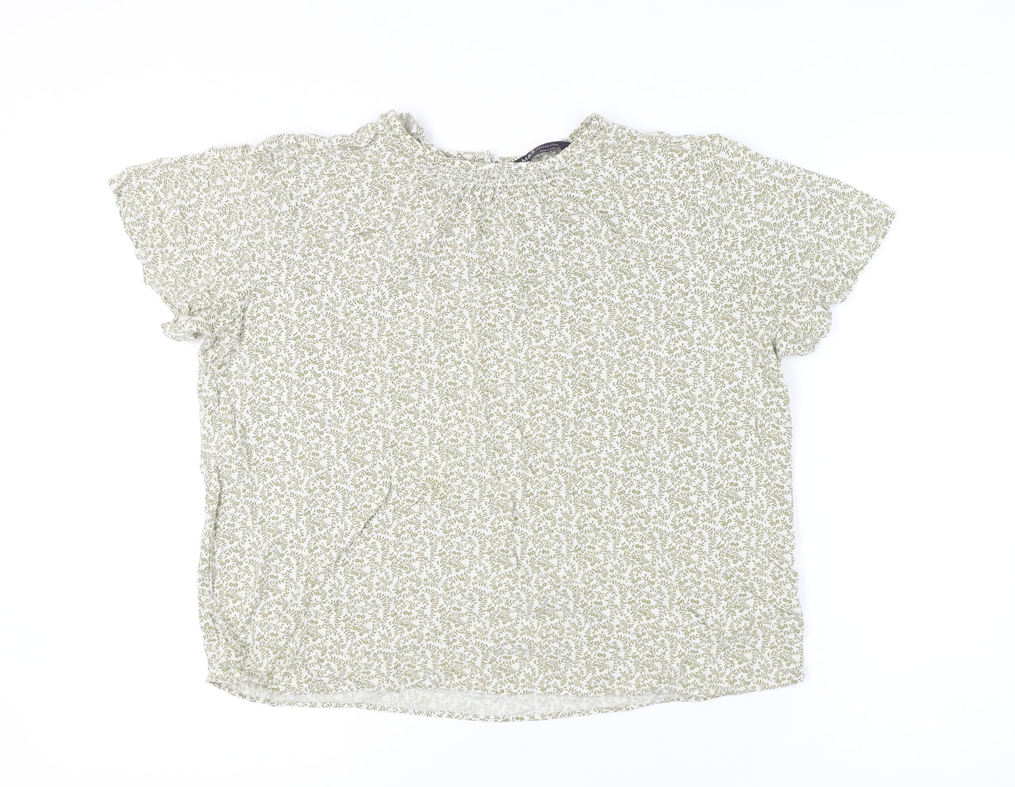 Marks and Spencer Women's Green Floral Top Size 14