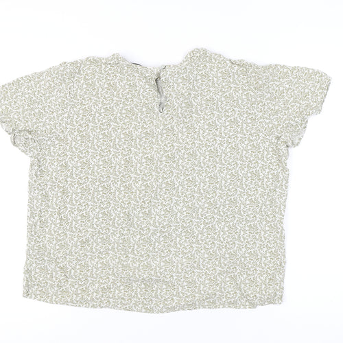 Marks and Spencer Women's Green Floral Top Size 14