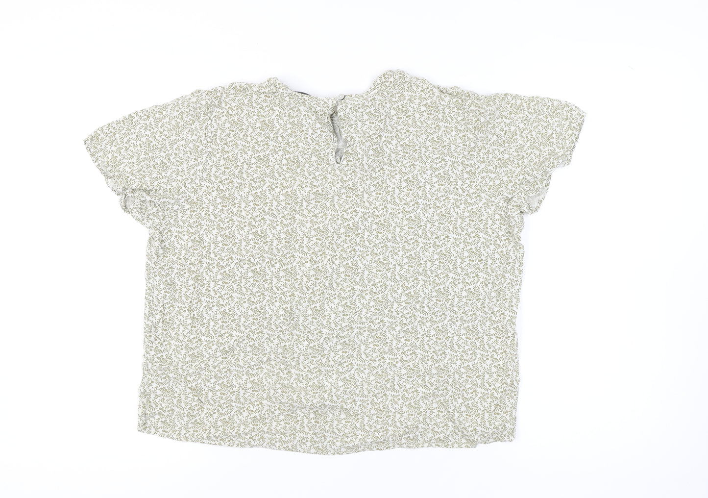 Marks and Spencer Women's Green Floral Top Size 14