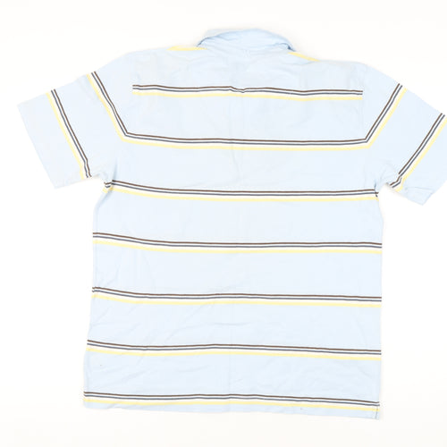 Maine New England Men's Blue Striped Polo Shirt M