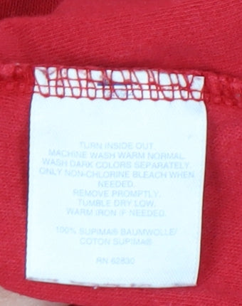 Lands' End Women's Red Nightshirt L Scoop Neck Short Sleeve