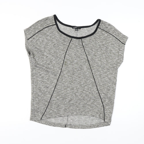 Mango Women's Grey T-Shirt, Size 8, Casual Basic Style