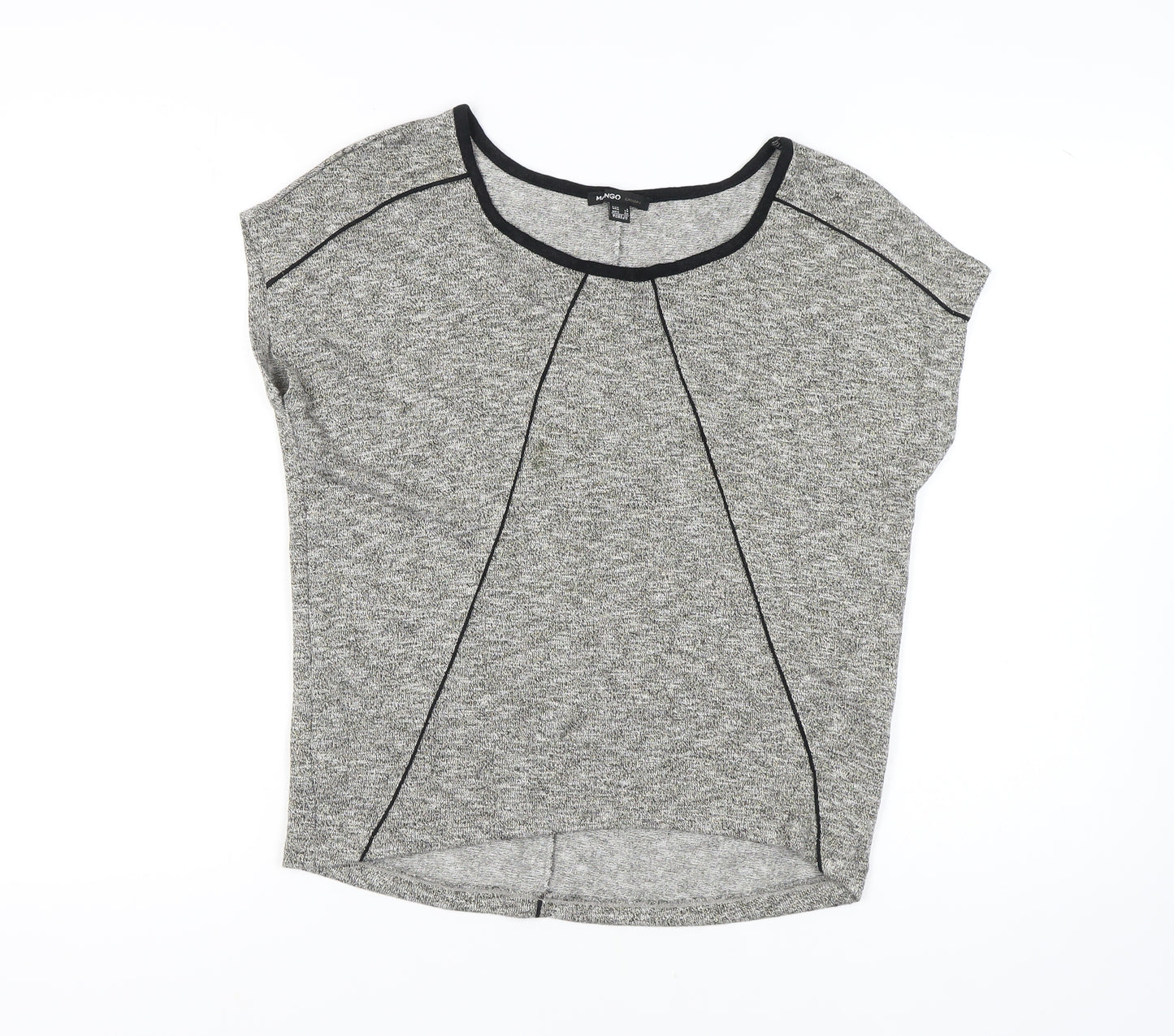Mango Women's Grey T-Shirt, Size 8, Casual Basic Style