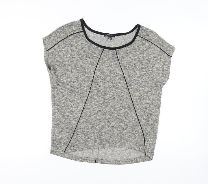 Mango Women's Grey T-Shirt, Size 8, Casual Basic Style