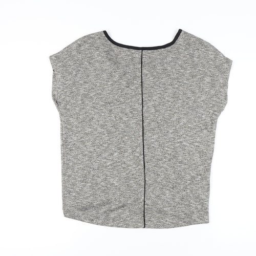 Mango Women's Grey T-Shirt, Size 8, Casual Basic Style