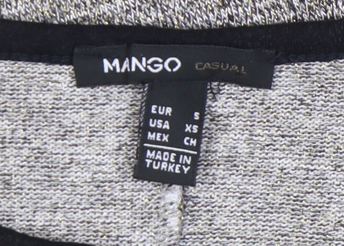 Mango Women's Grey T-Shirt, Size 8, Casual Basic Style