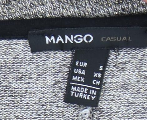 Mango Women's Grey T-Shirt, Size 8, Casual Basic Style