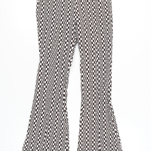 Topshop Women's Multicoloured Flared Trousers Size 6