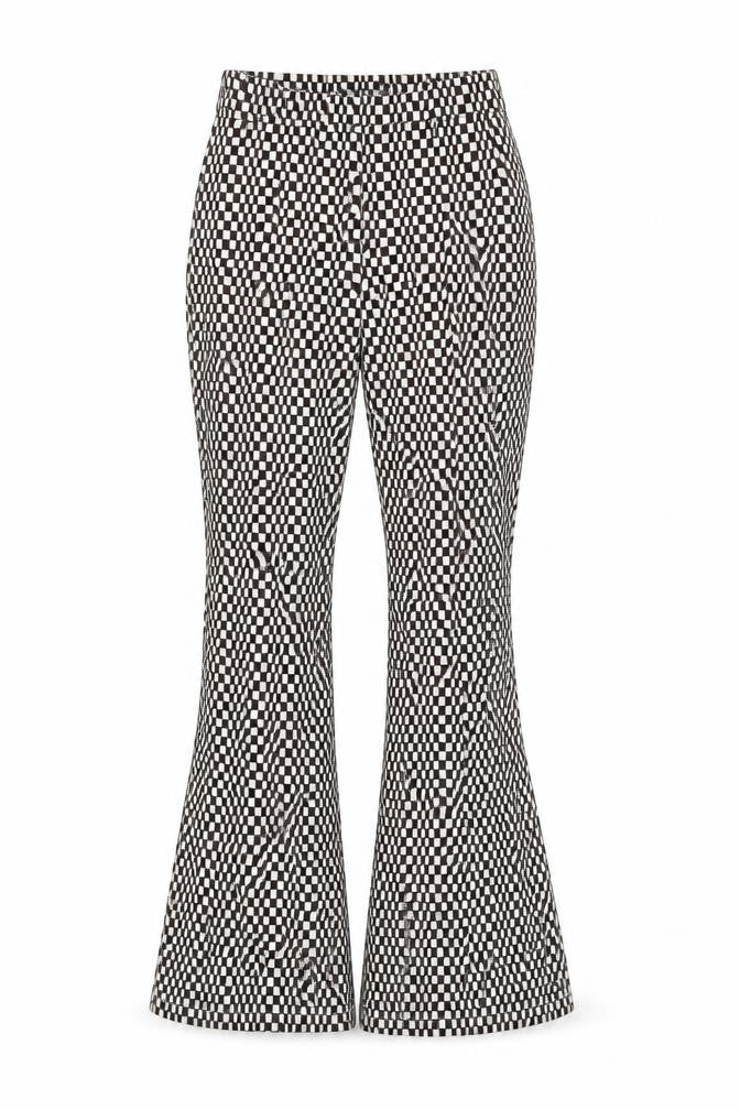 Front view of Topshop Women's Multicoloured Flared Trousers, size 6