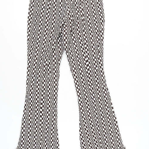 Topshop Women's Multicoloured Flared Trousers Size 6