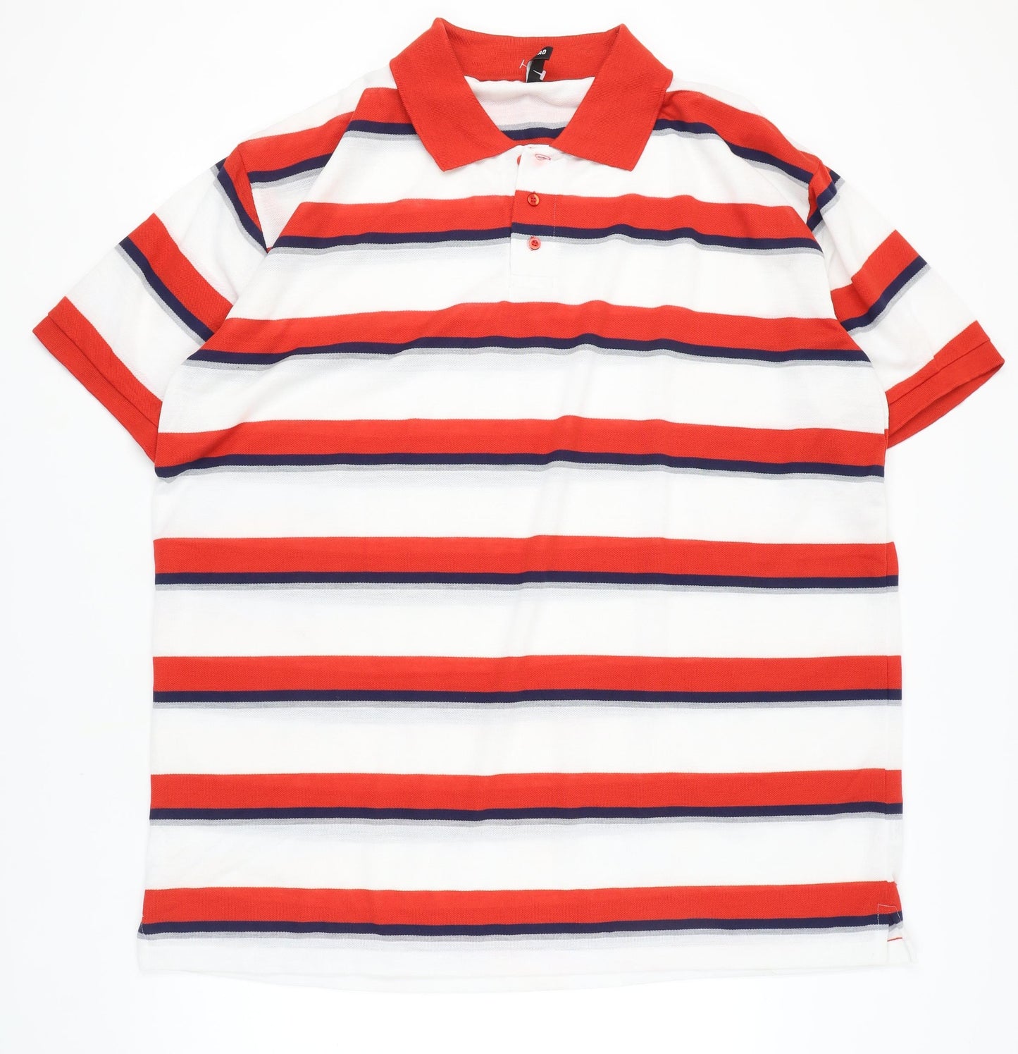 River Road Men's Red Striped 3XL Polo Shirt