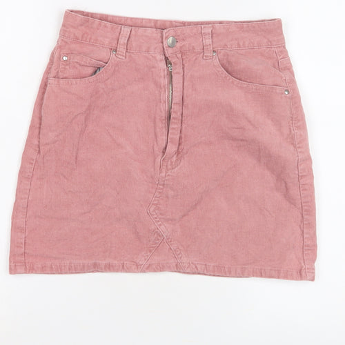 boohoo Women's Pink Corduroy Skirt Size 10, Stylish & Comfortable