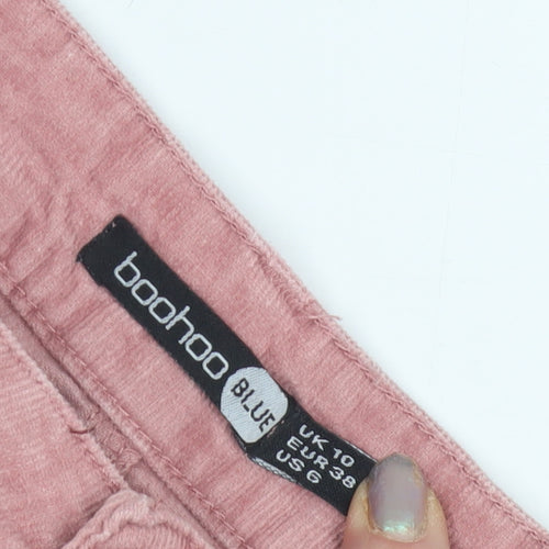 boohoo Women's Pink Corduroy Skirt Size 10, Stylish & Comfortable