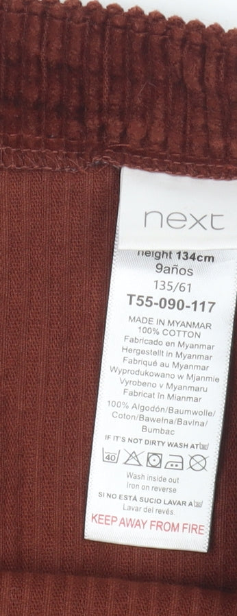 Next Girls Brown Corduroy Skirt Age 9-10 Years