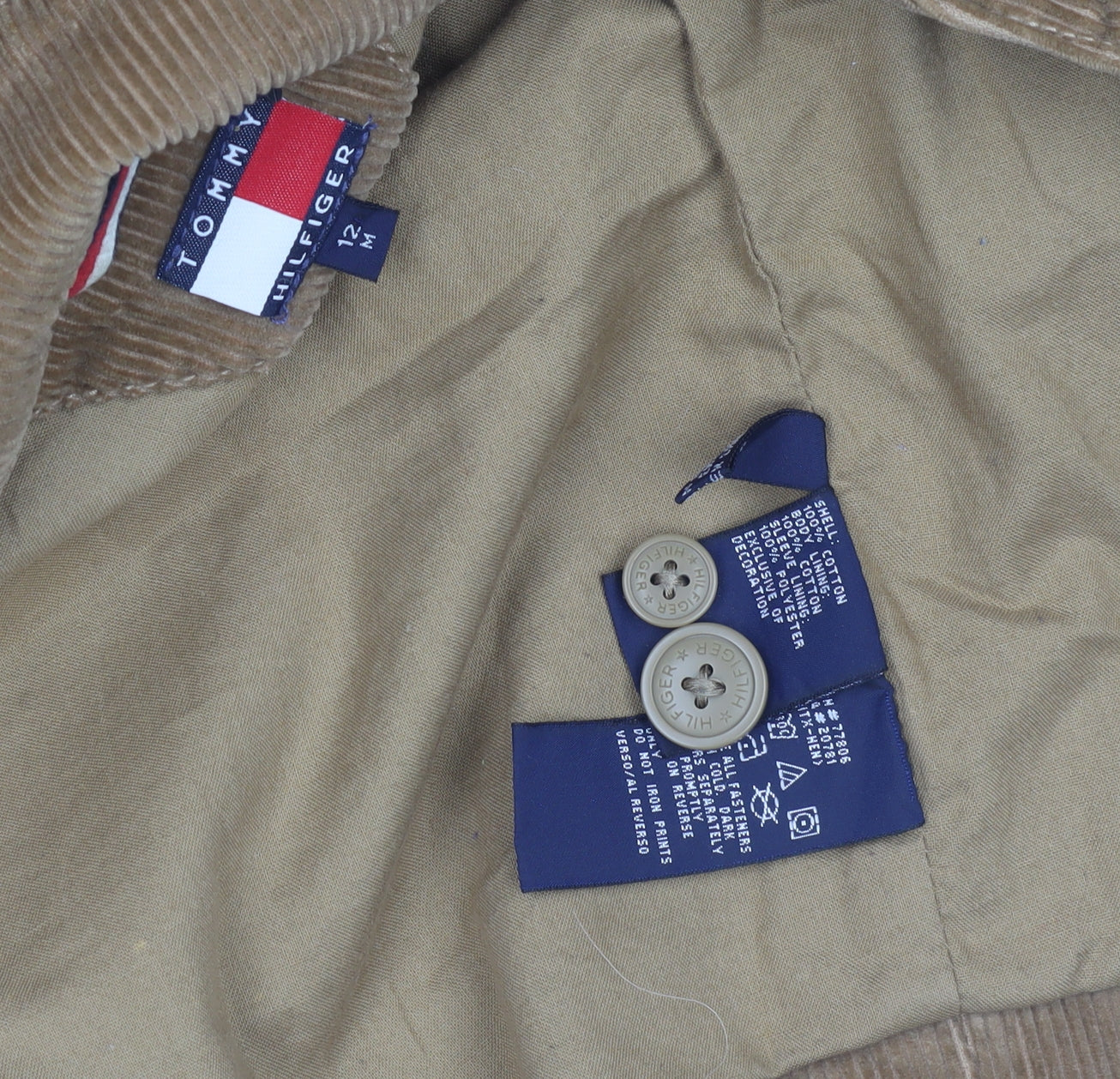 Tommy Hilfiger Brown Corduroy Blazer, Size 12