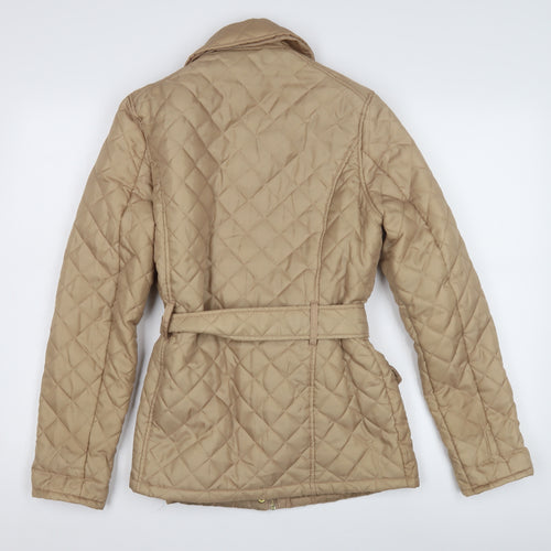 Red Herring Women's Beige Quilted Puffer Jacket Size 12