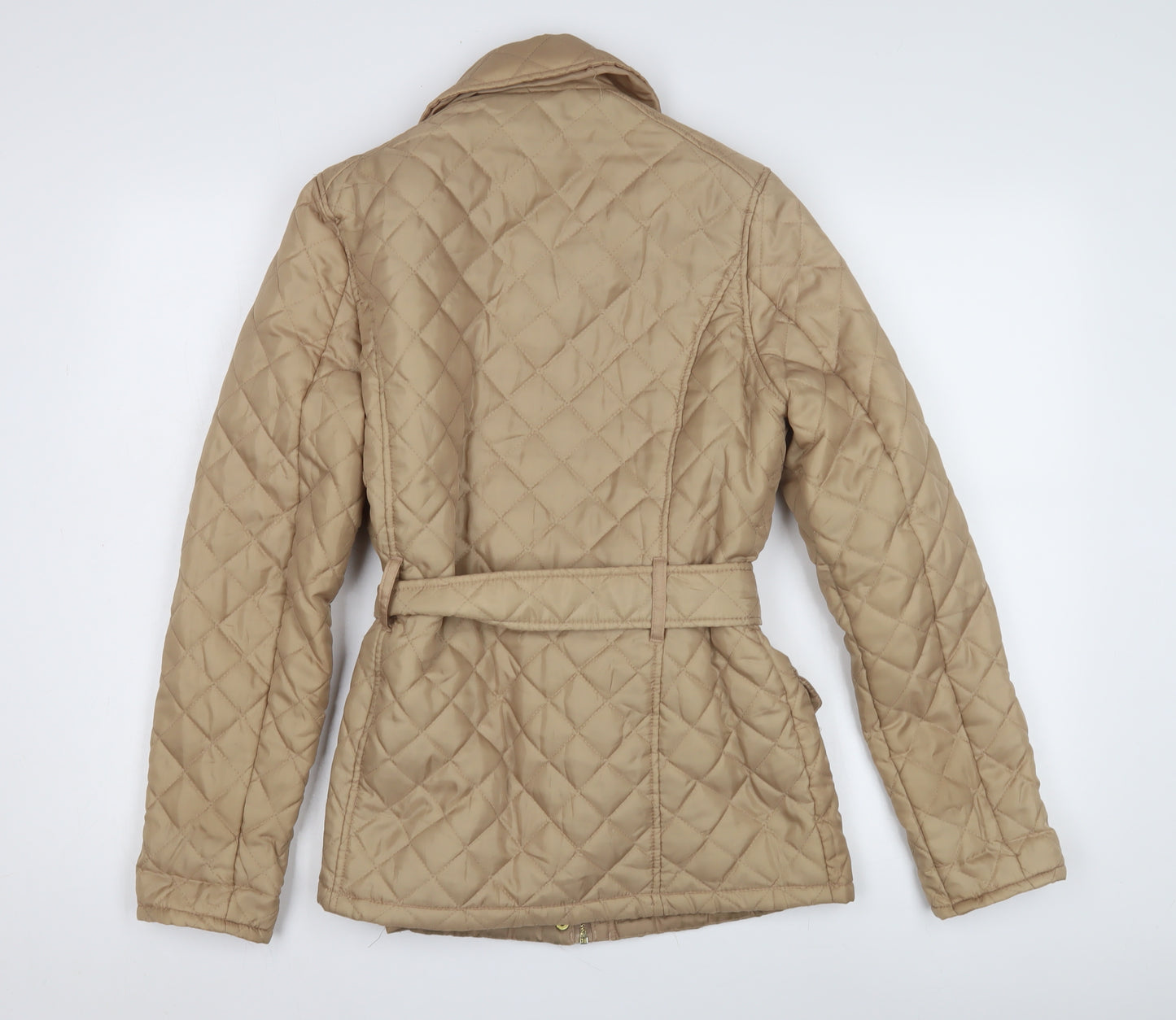Red Herring Women's Beige Quilted Puffer Jacket Size 12