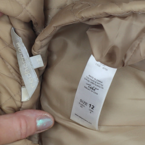 Red Herring Women's Beige Quilted Puffer Jacket Size 12