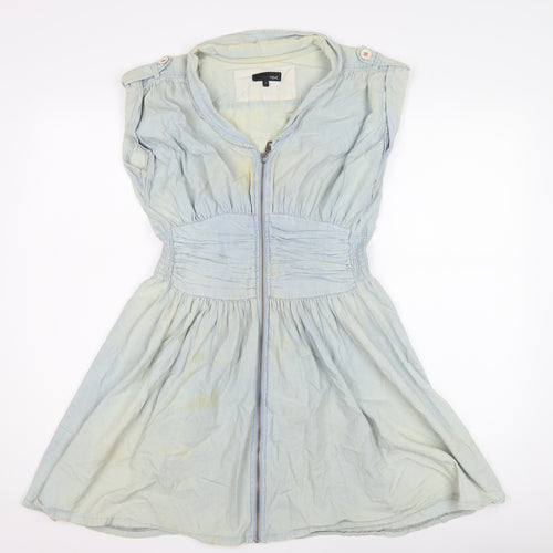 Next Women's Blue Chambray Shirt Dress Size 10