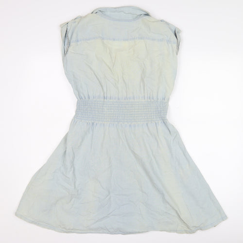 Next Women's Blue Chambray Shirt Dress Size 10