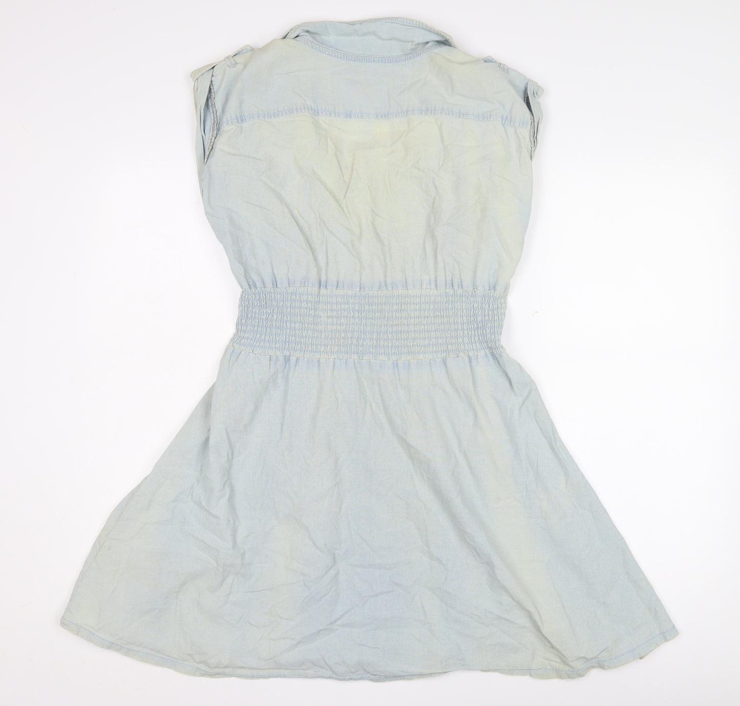 Next Women's Blue Chambray Shirt Dress Size 10