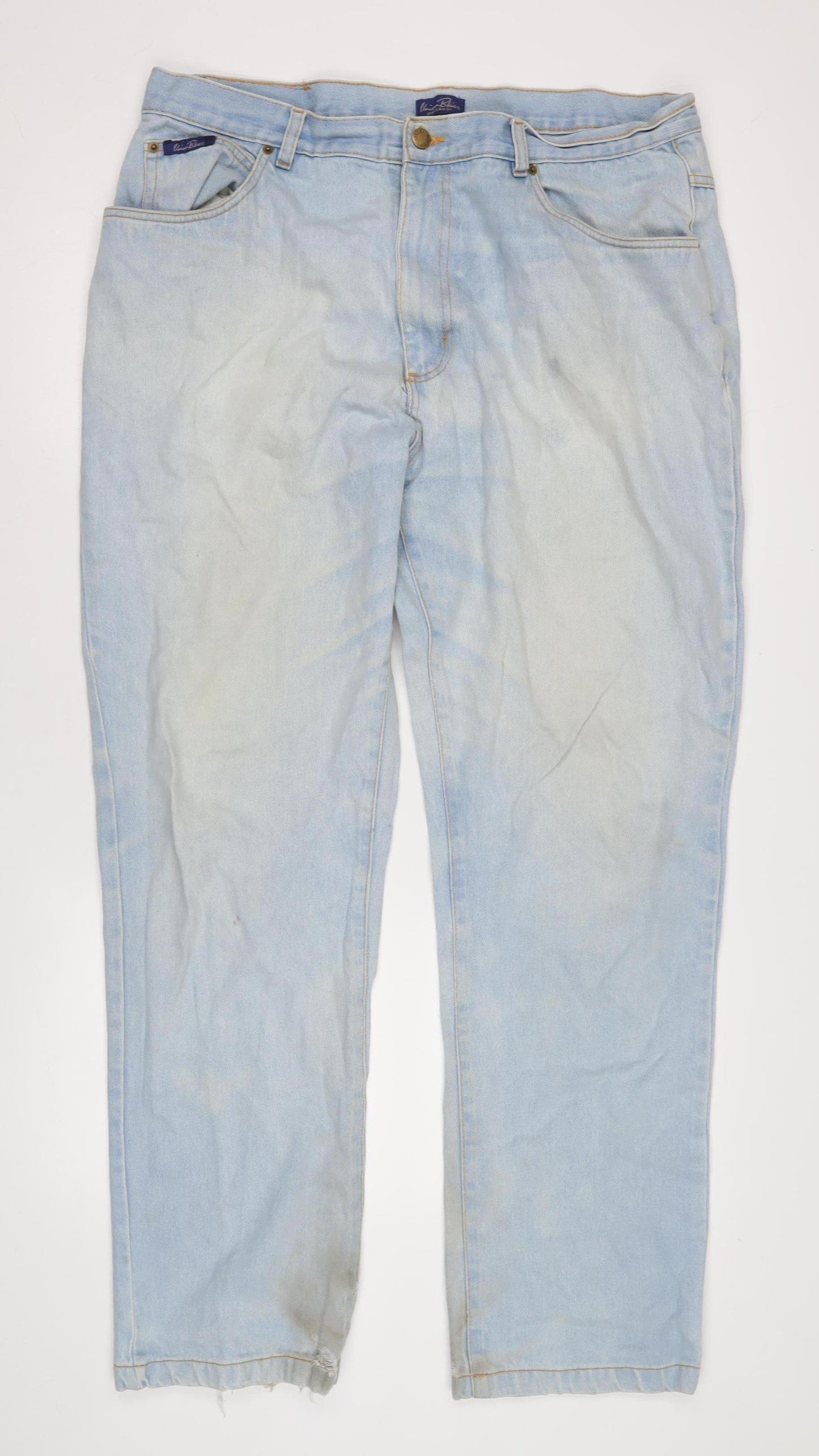 Union Blues Men's Light Blue Straight Jeans 42XL