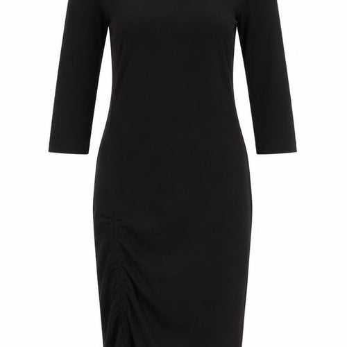 Zara Women's Black Dress M 3/4 Sleeve Ruched Stylish