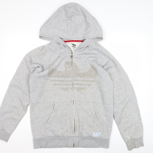 Adidas Men's Grey Full Zip Hoodie S