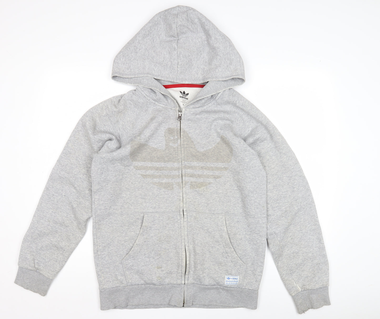 Adidas Men's Grey Full Zip Hoodie S