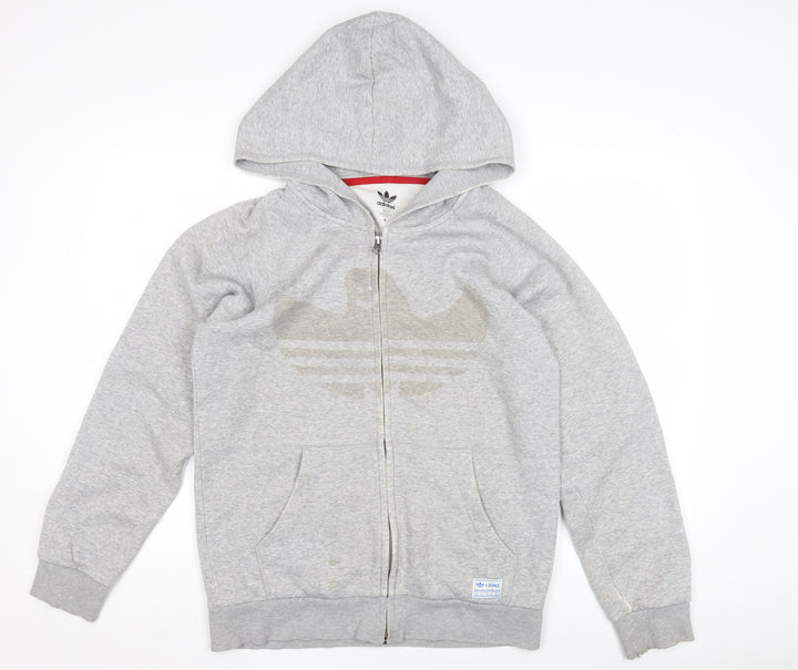 Adidas Men's Grey Full Zip Hoodie S