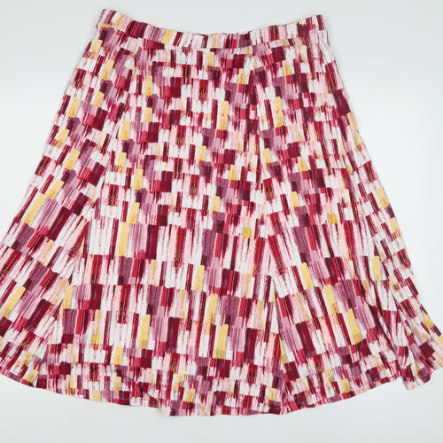 Eastex Women's Multicoloured Geometric Pleated Skirt 14