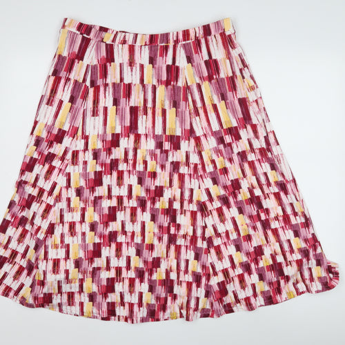 Eastex Women's Multicoloured Geometric Pleated Skirt 14