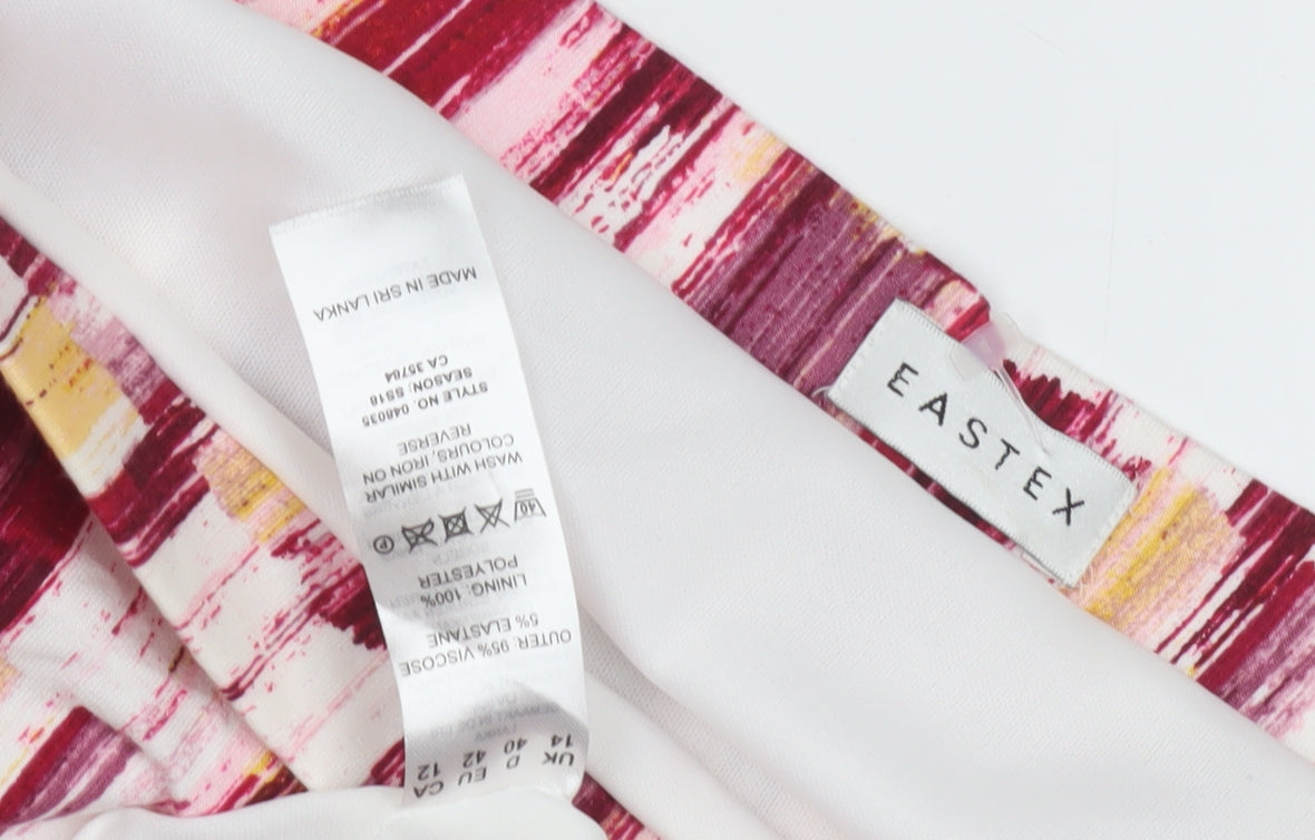 Eastex Women's Multicoloured Geometric Pleated Skirt 14