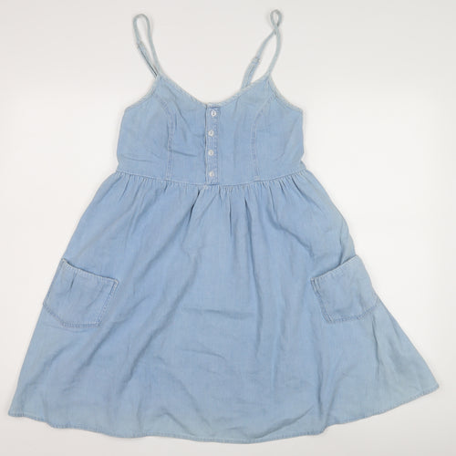 Topshop Blue Women's Fit & Flare Dress Size 10