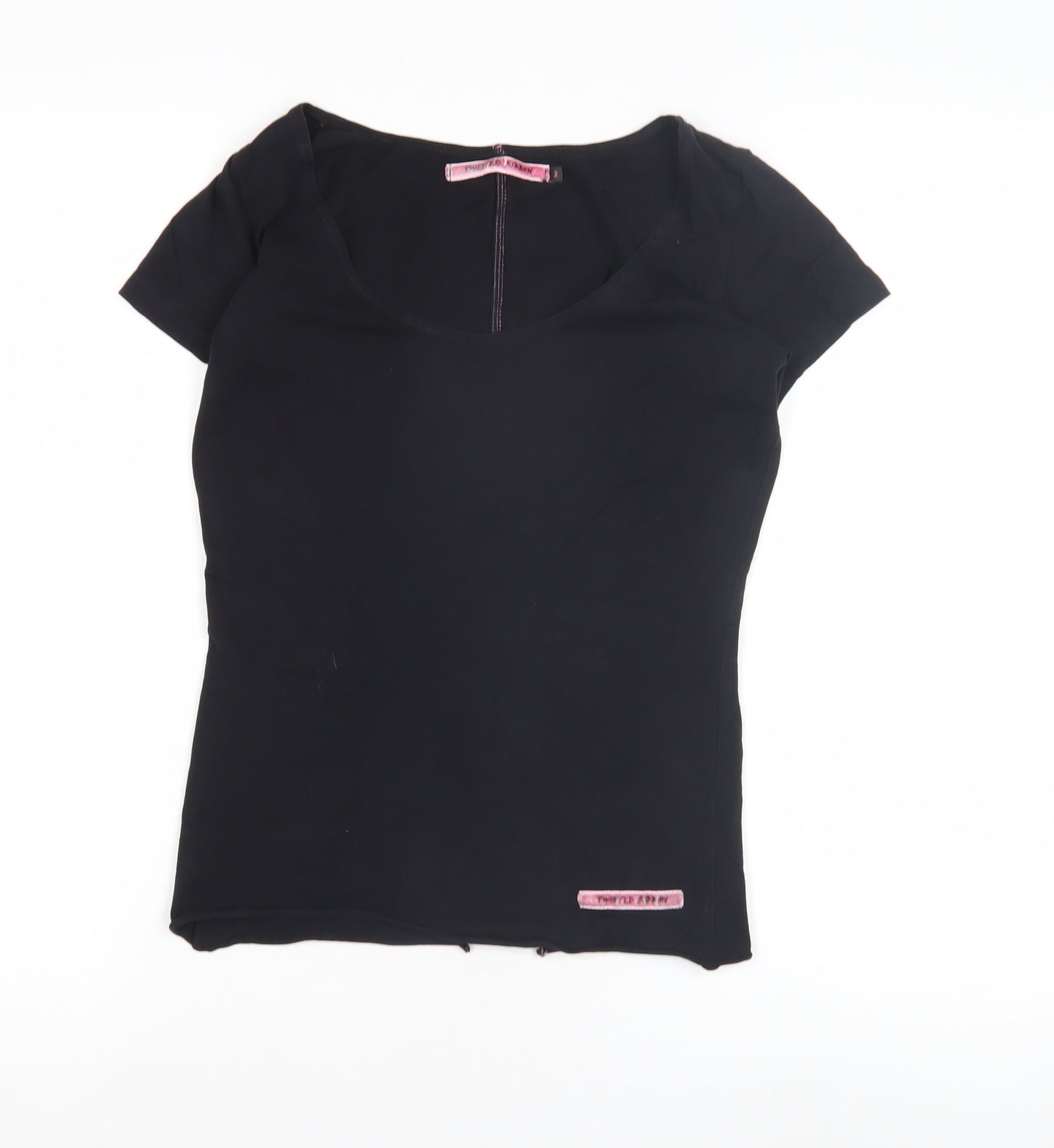 Twisted Ribbon Women's Black Scoop Neck Top