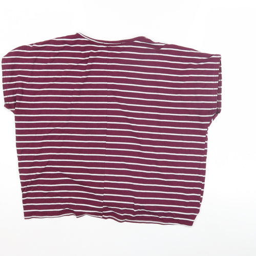 Dorothy Perkins Purple Striped Women's T-Shirt M Casual