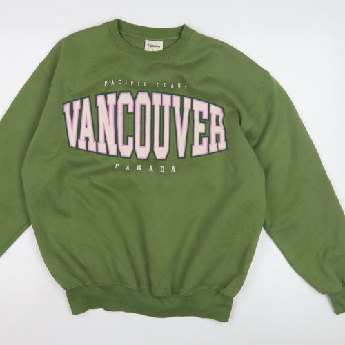 Pull&Bear Green Unisex Graphic Sweatshirt, S