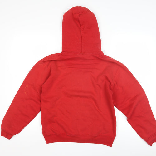 Russell Athletic Boys Red Pullover Hoodie L Graphic Print
