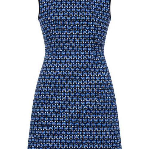 Louche Women's Blue Geometric Knee Length Dress S 10
