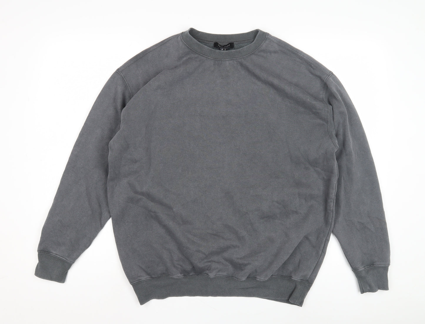 New Look Grey Unisex Crew Neck Sweatshirt L