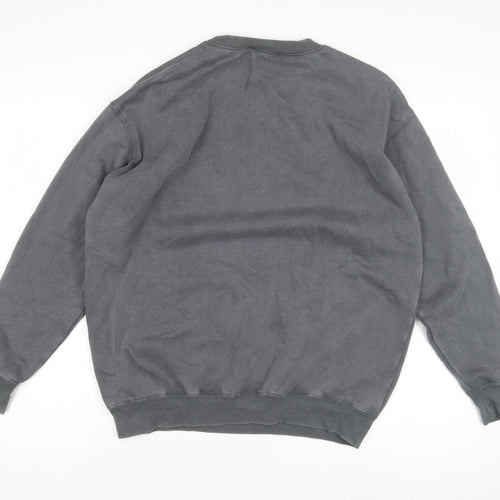 New Look Grey Unisex Crew Neck Sweatshirt L