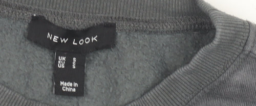 New Look Grey Unisex Crew Neck Sweatshirt L