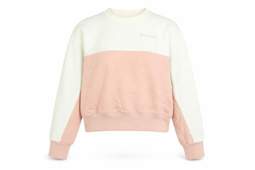 Front view of Champion Women's Ivory XS Colourblock Pullover Sweatshirt