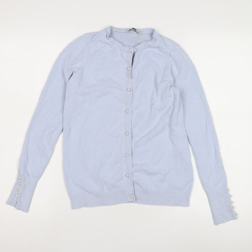 Zara Women's Blue Knit Cardigan - Size S